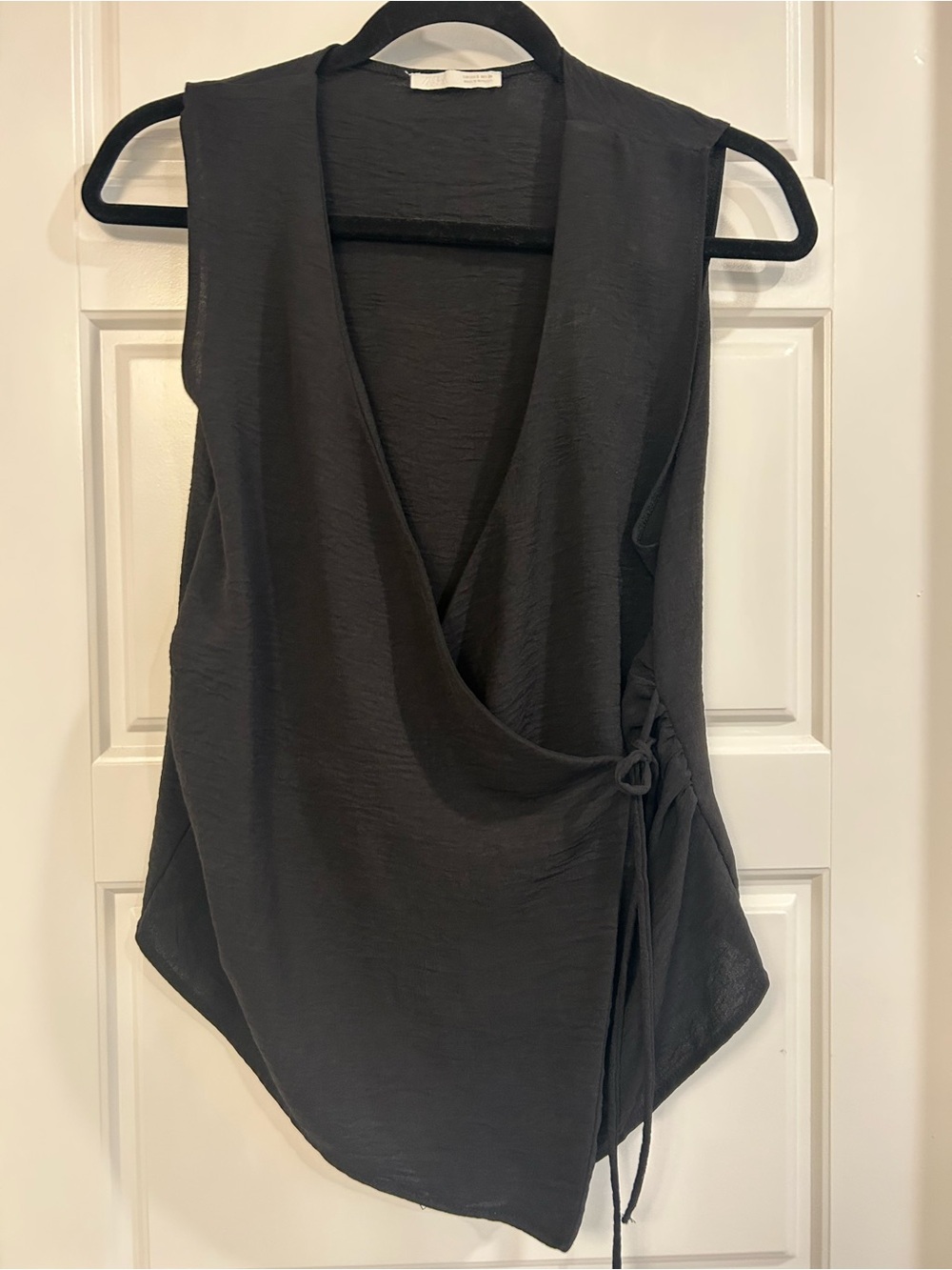Zara Black Wrap-Style Sleeveless top